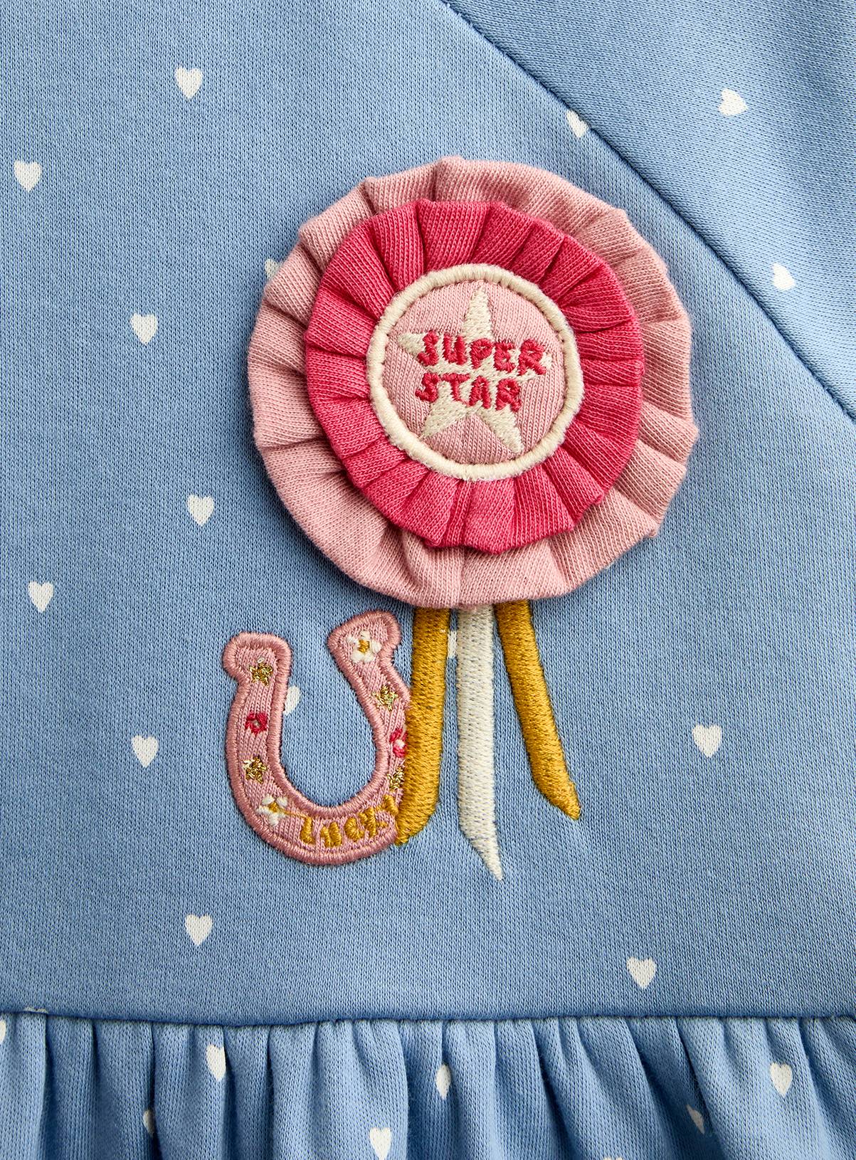 JOJO MAMAN BÉBÉ Horse Applique Button Front Dress Denim Blue 2-3 Years - Image 2