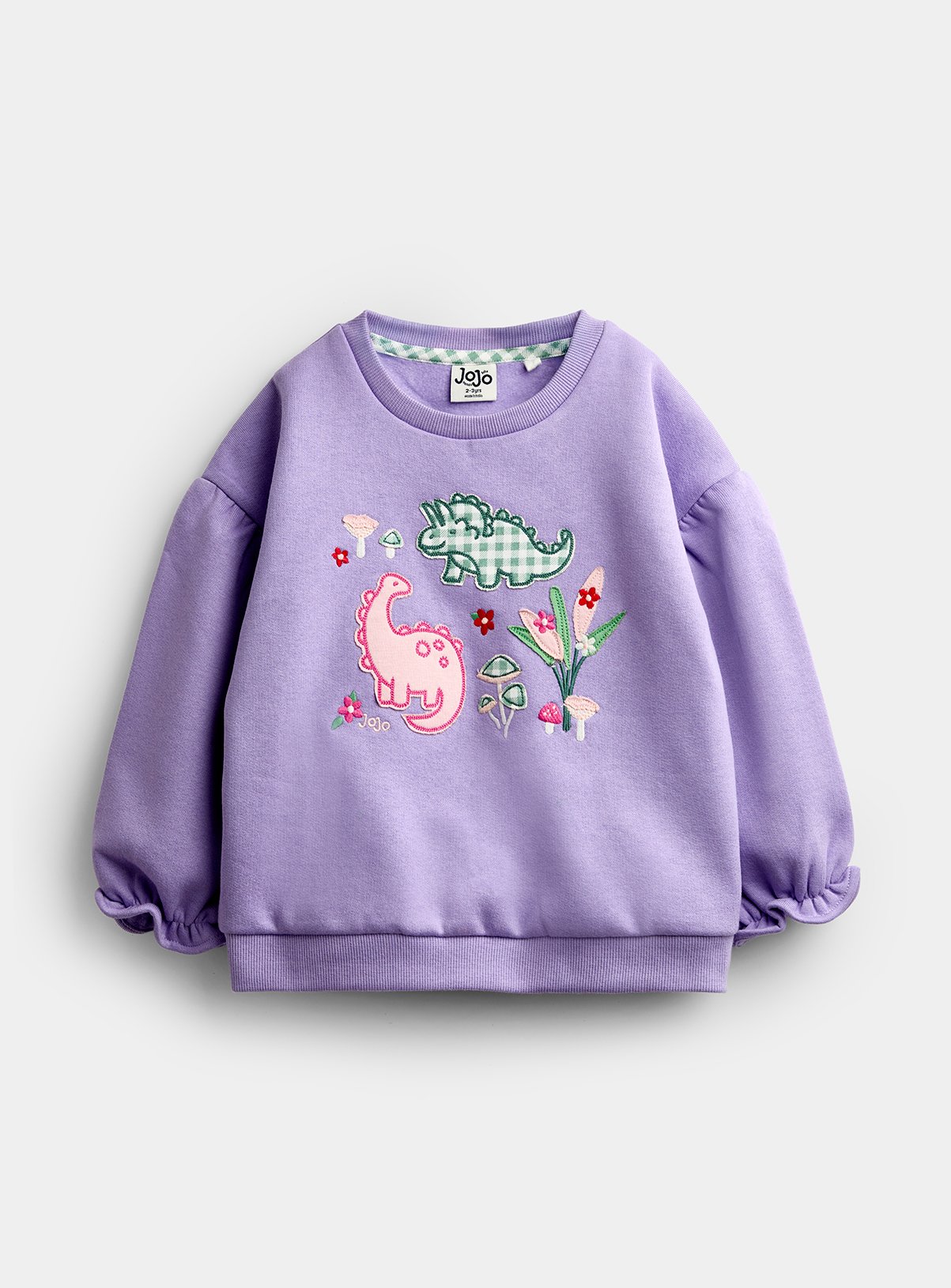 JOJO MAMAN BÉBÉ Dino Patchwork Sweatshirt Lilac 12-18 months - Image 1 thumbnail