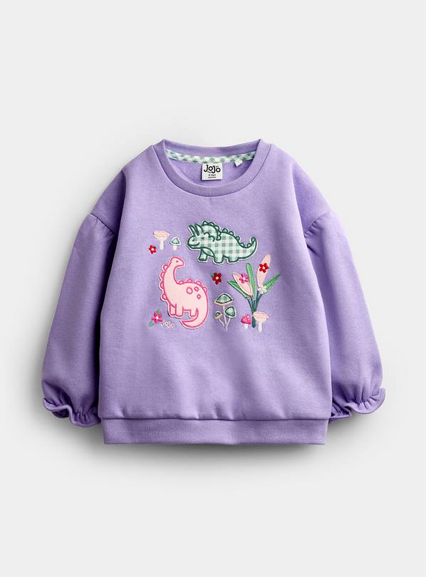 JOJO MAMAN BÉBÉ Dino Patchwork Sweatshirt Lilac 18-24 months