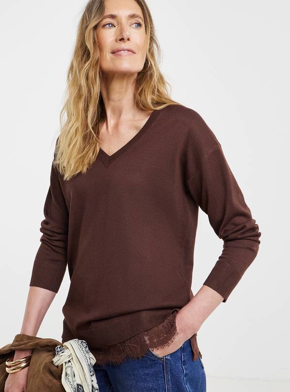 JD WILLIAMS Lace V Neck Jumper 32-34