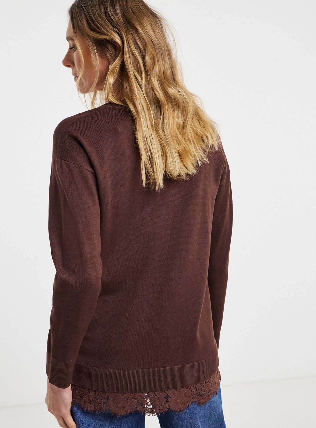JD WILLIAMS Lace V Neck Jumper 16-18 - Image 2 thumbnail