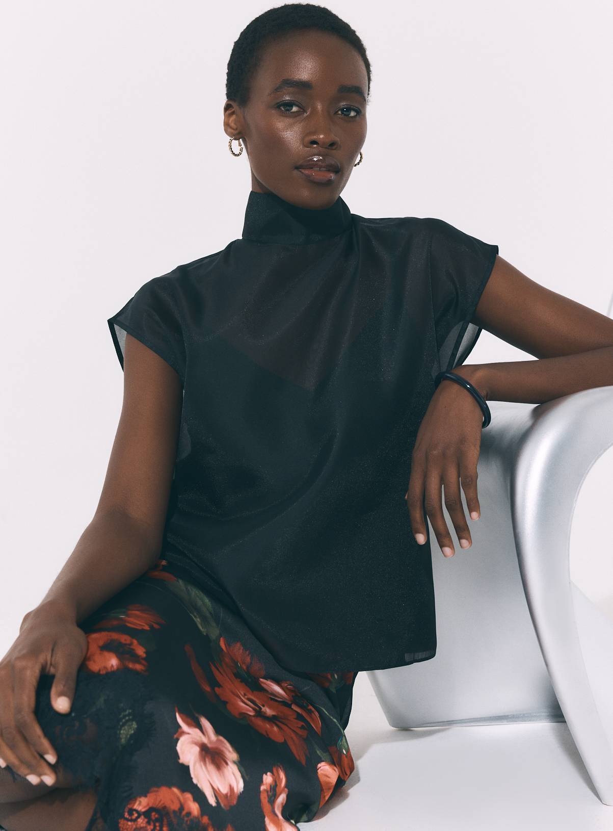 Organza Funnel Neck Top 20 - Image 1