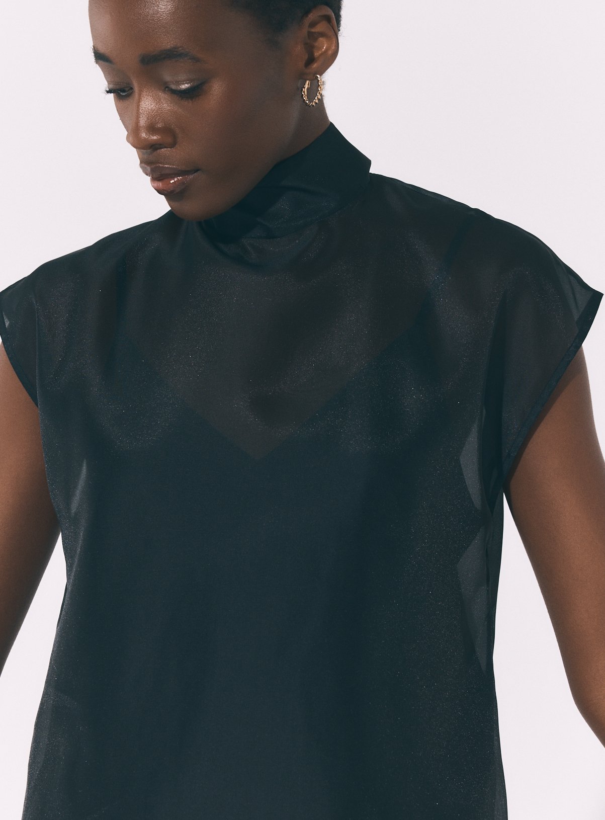 Organza Funnel Neck Top 20 - Image 3 thumbnail