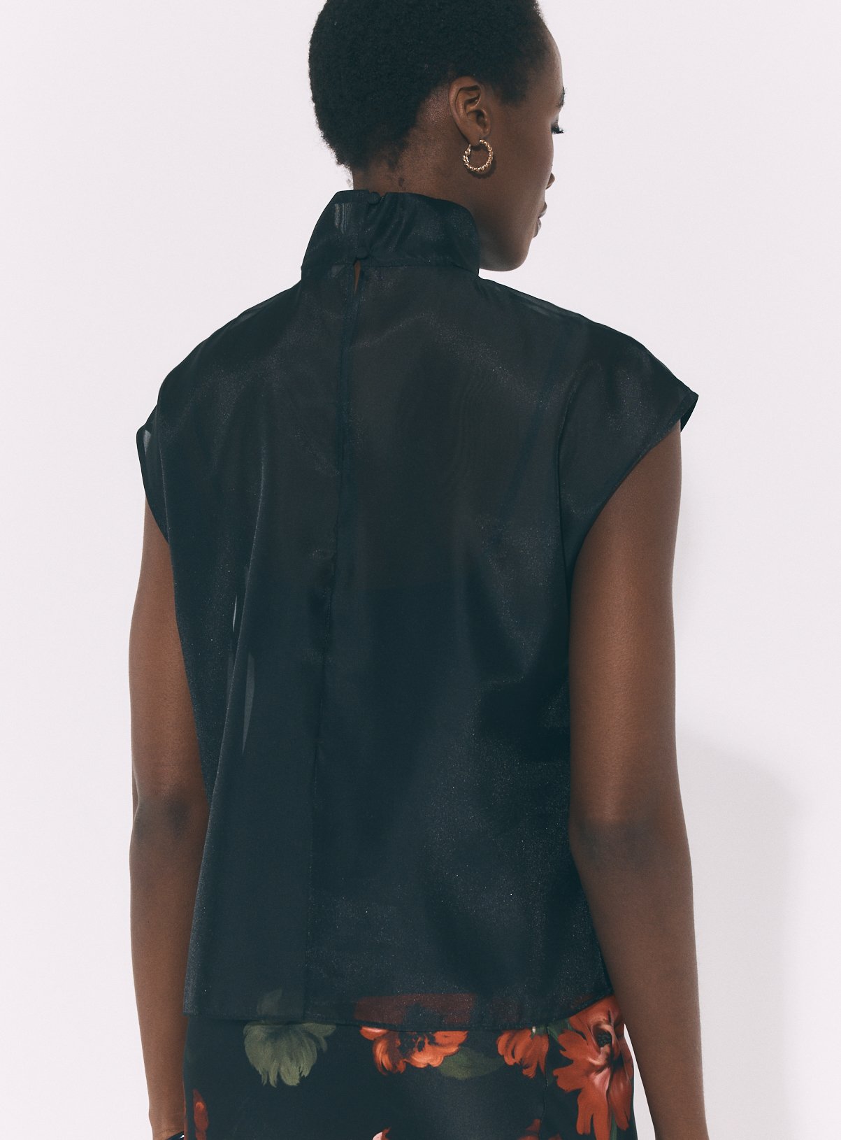 Organza Funnel Neck Top 20 - Image 4 thumbnail
