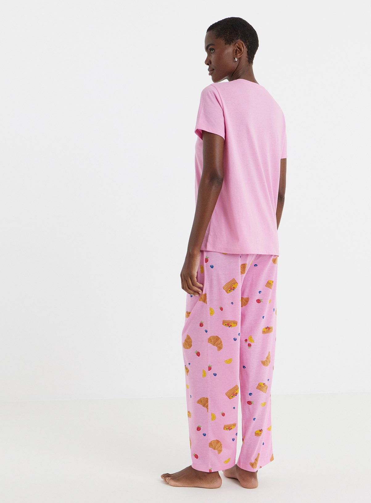SIMPLY BE Value 2 Pack Breakfast Print Pyjamas 8-10 - Image 2 thumbnail