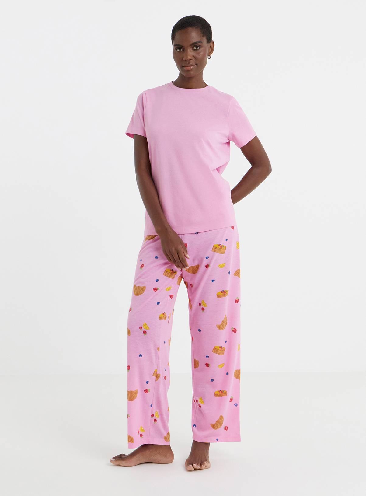SIMPLY BE Value 2 Pack Breakfast Print Pyjamas 8-10 - Image 3