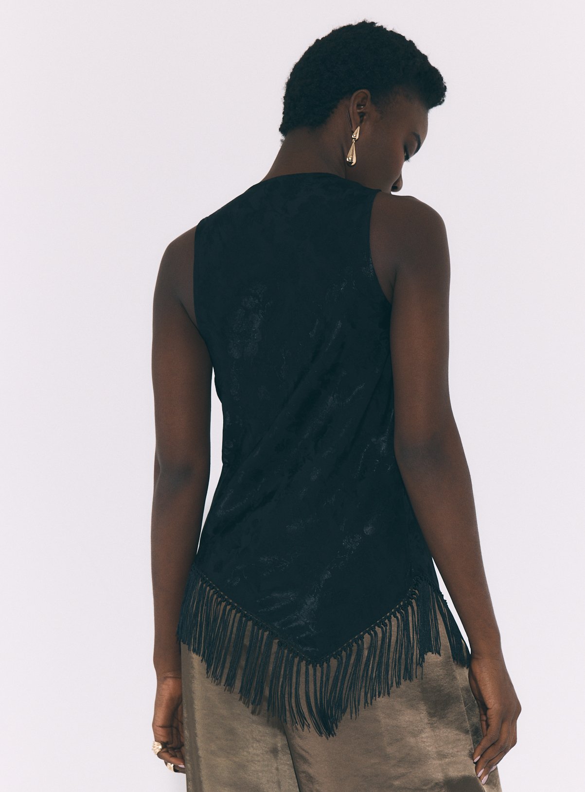 Jacquard Fringe Asymmetric Top 6 - Image 4 thumbnail