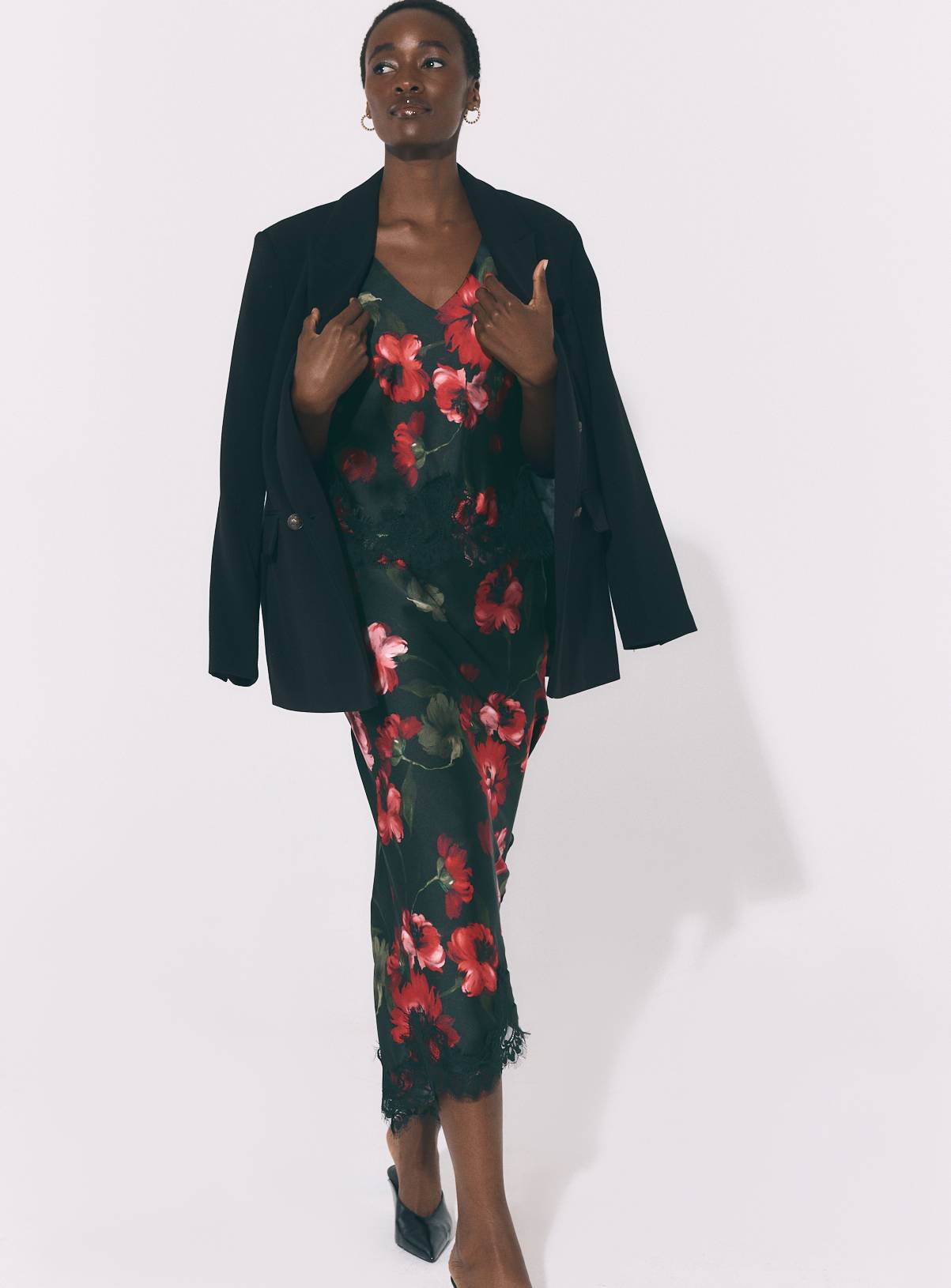 Red Floral Cowl Neck Top Co-Ord 6 - Image 2
