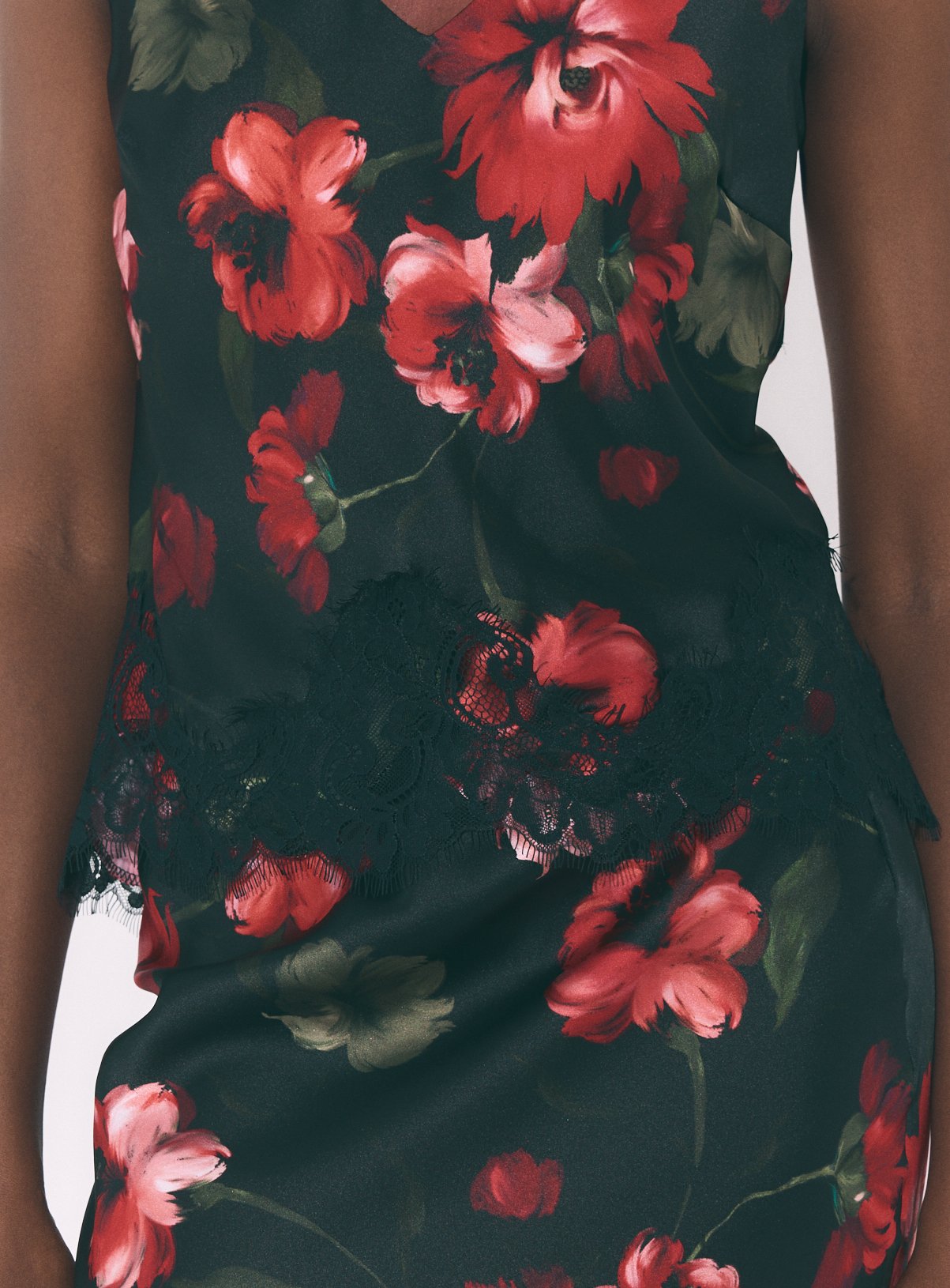 Red Floral Cowl Neck Top Co-Ord 6 - Image 3 thumbnail