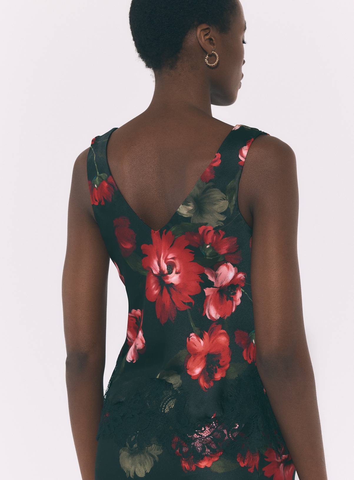 Red Floral Cowl Neck Top Co-Ord 6 - Image 4