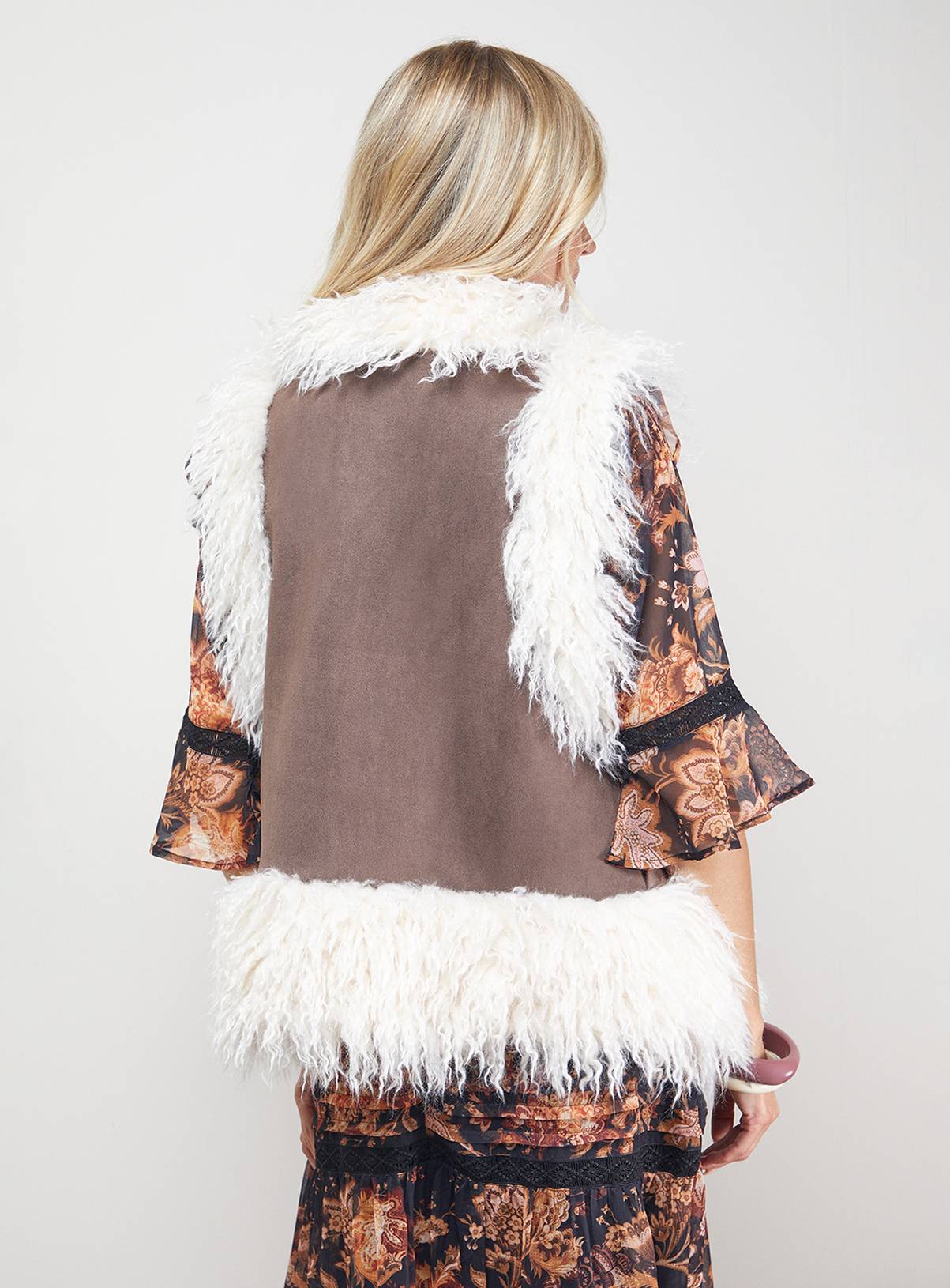 OASIS Mongolian Faux Fur Gilet L - Image 5