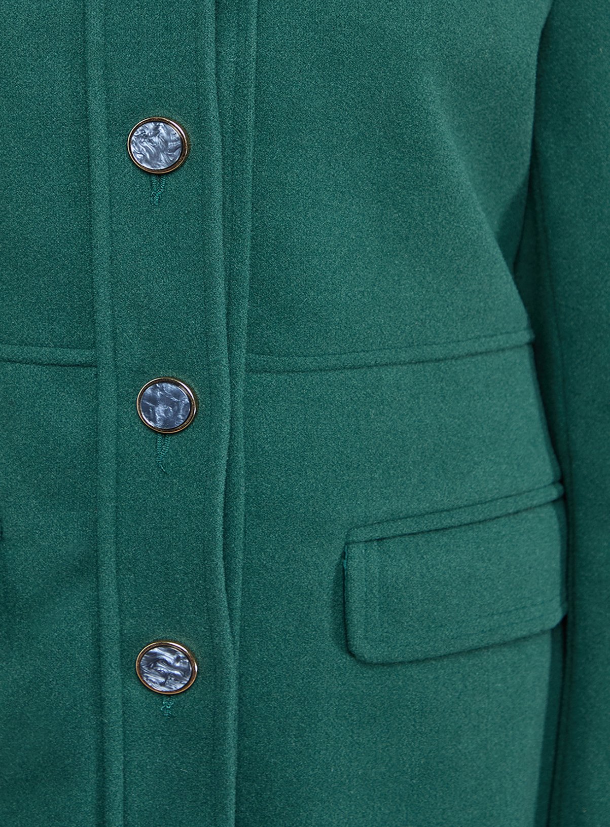OASIS Faux Wool Button Through Dolly Coat Green 8 - Image 4 thumbnail