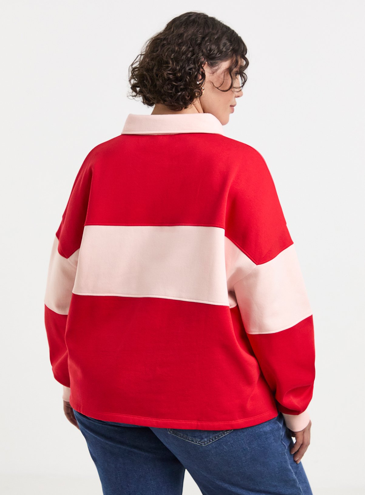 SIMPLY BE Polo Sweat with Stripe Panel 16 - Image 2 thumbnail