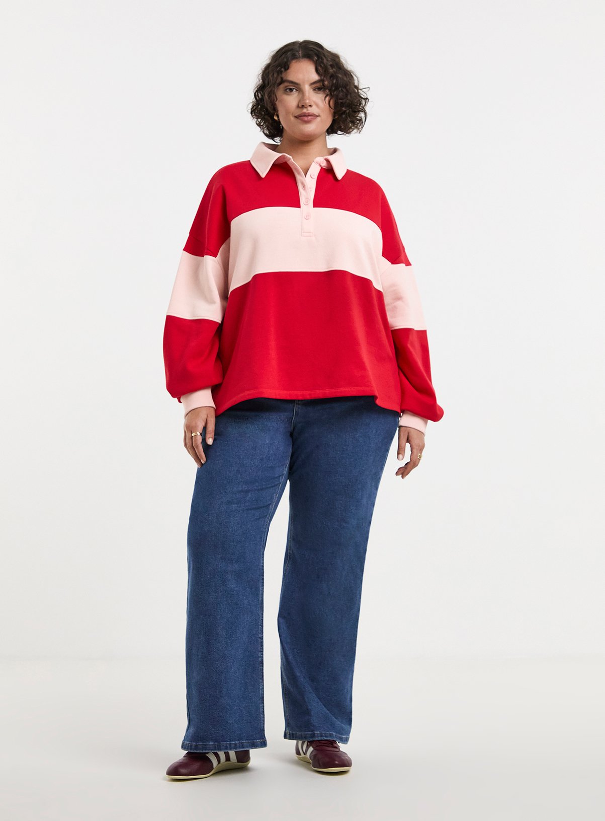 SIMPLY BE Polo Sweat with Stripe Panel 16 - Image 3 thumbnail