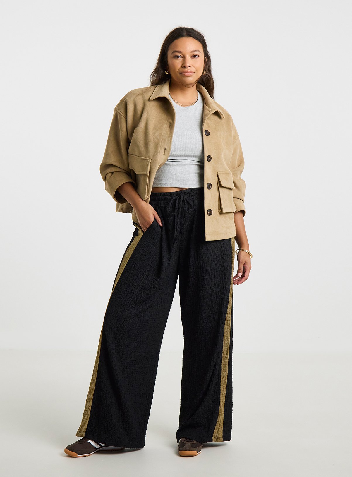 SIMPLY BE Black Side Stripe Trouser 16 - Image 3 thumbnail