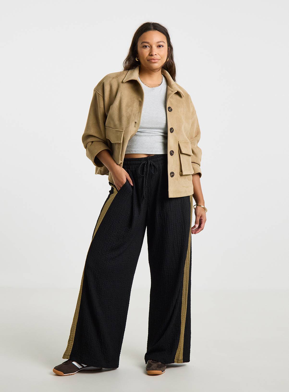 SIMPLY BE Black Side Stripe Trouser 16 - Image 3