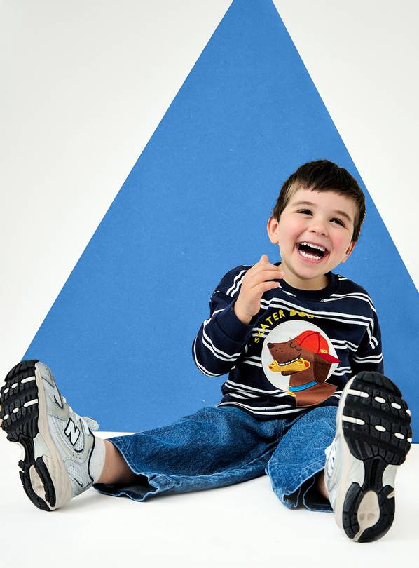 JOJO MAMAN BÉBÉ Skater Dog Sweatshirt Navy Blue 12-18 months