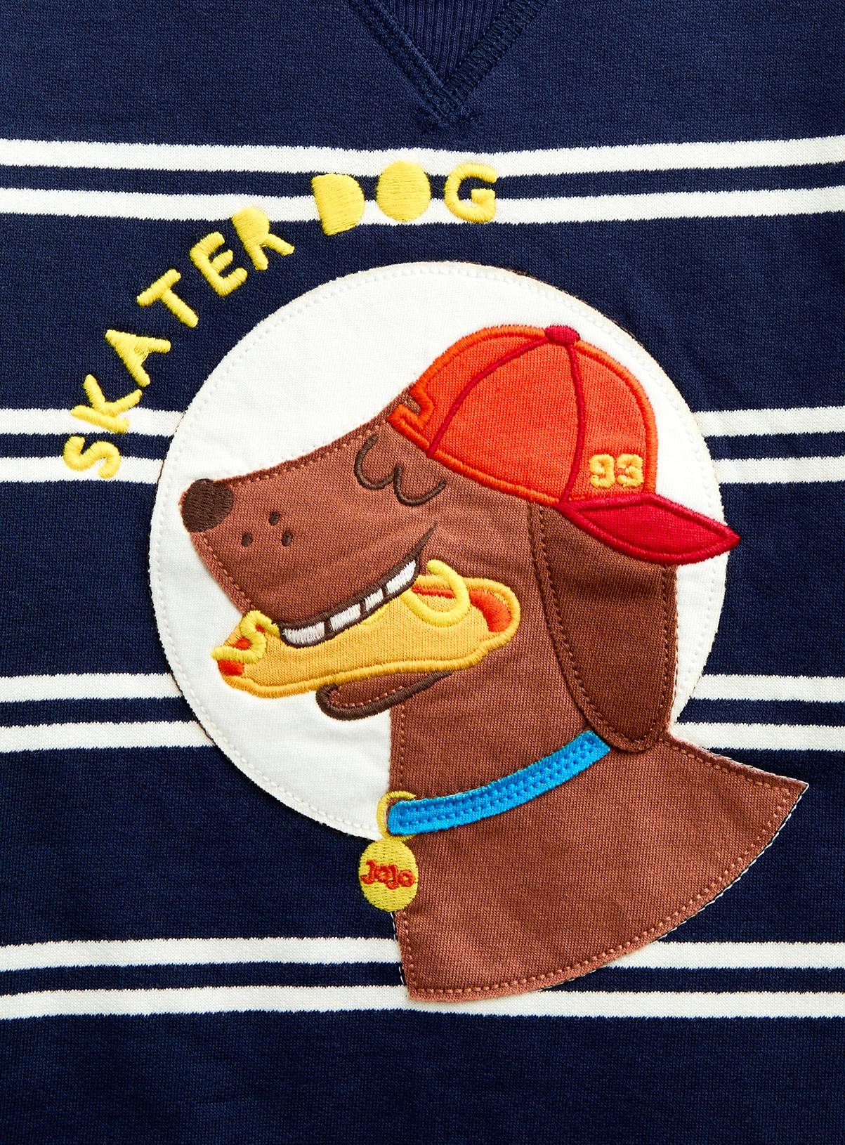 JOJO MAMAN BÉBÉ Skater Dog Sweatshirt Navy Blue 12-18 months - Image 3