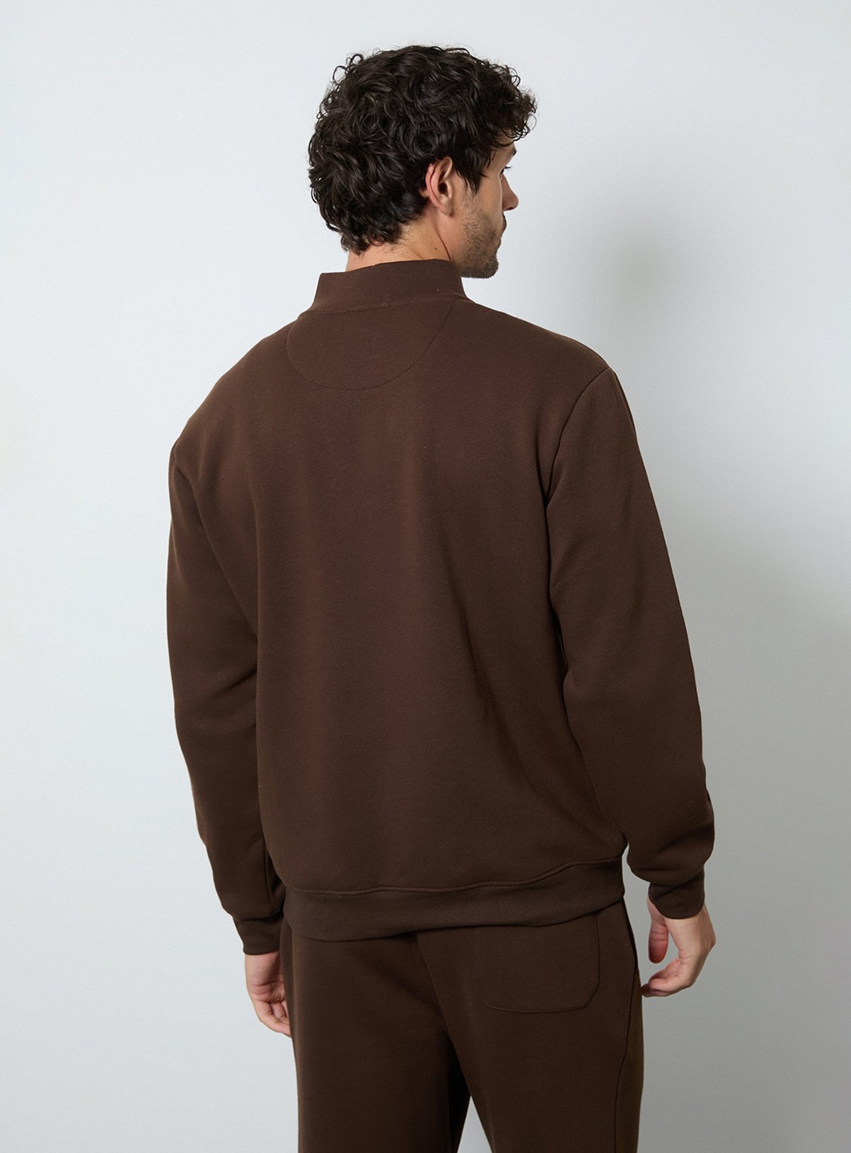 BURTON Brown Half Zip Jersey Sweatshirt L - Image 3 thumbnail