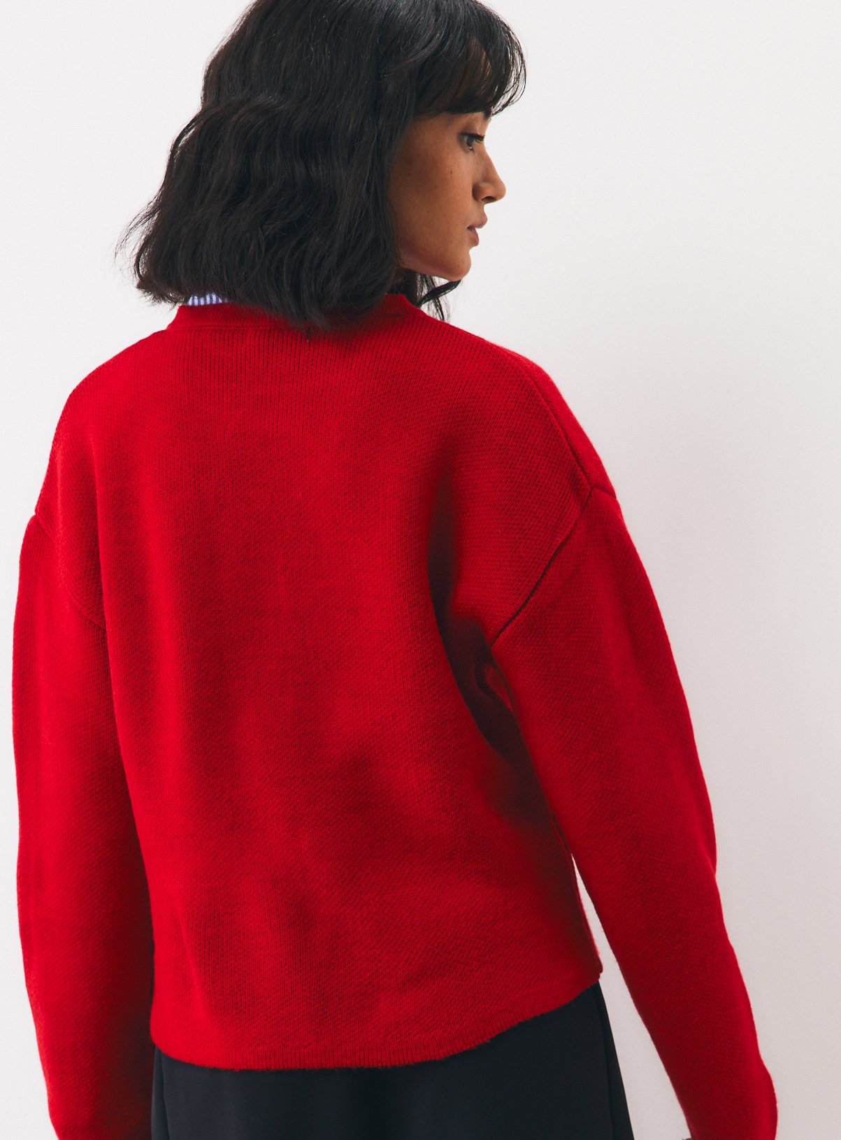 Red Frogging Trim Knitted Jacket XXL - Image 4 thumbnail