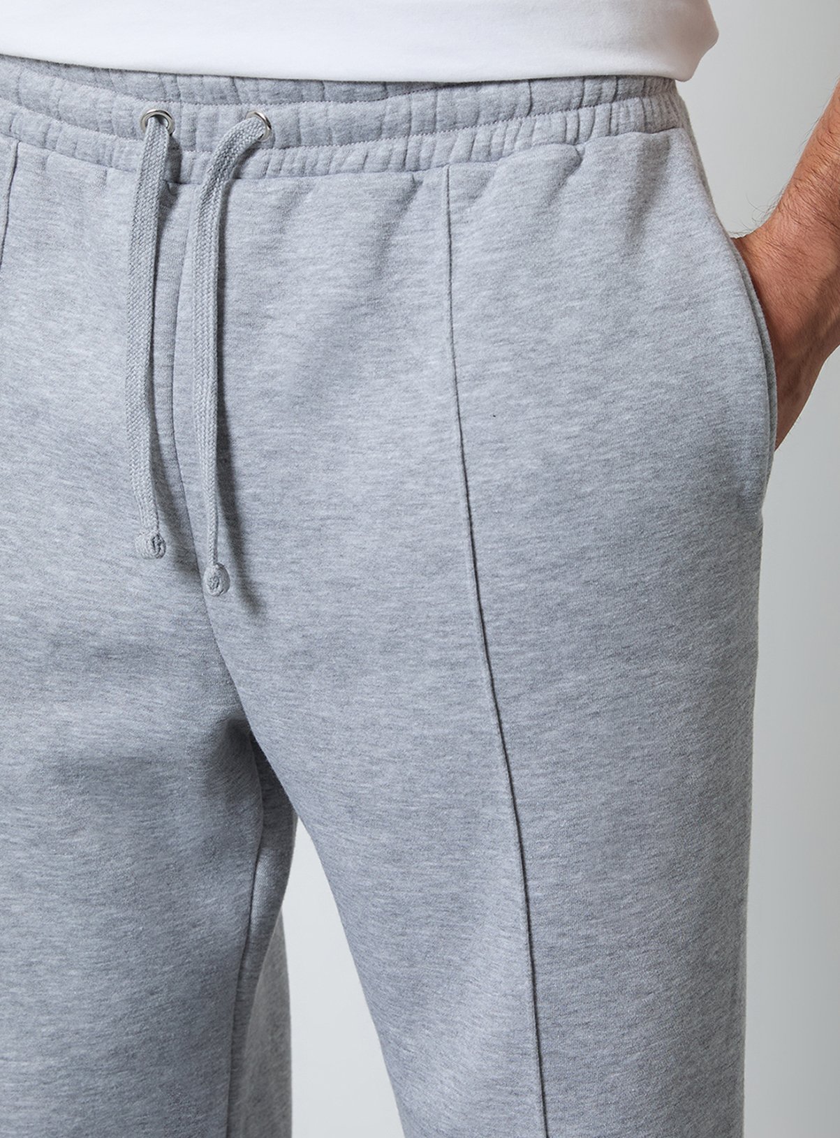 BURTON Grey Marl Pintuck Straight Leg Joggers M - Image 4 thumbnail