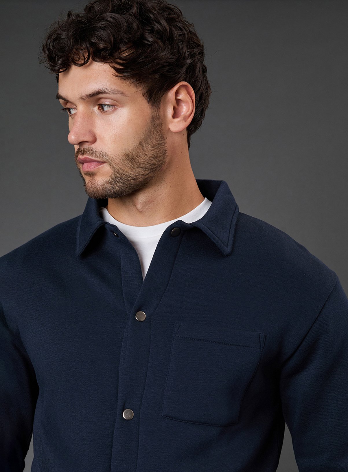 BURTON Navy Jersey Overshirt S - Image 4 thumbnail