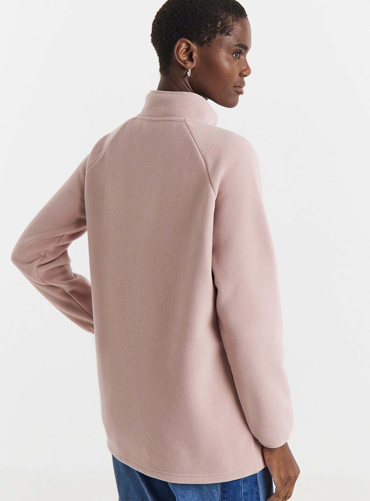 JD WILLIAMS Fleece Longline Zip Through Pink 18 - Image 2 thumbnail