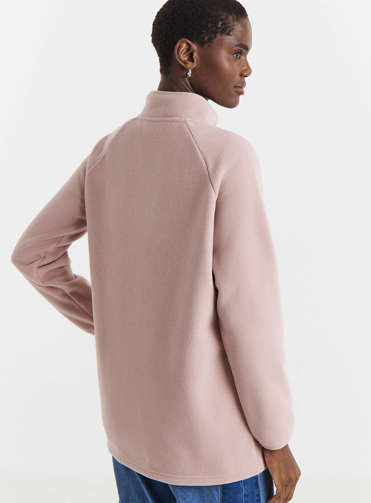 JD WILLIAMS Fleece Longline Zip Through Pink 18 - Image 2