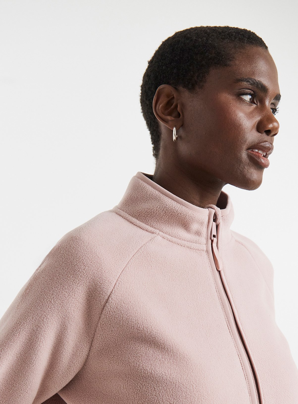 JD WILLIAMS Fleece Longline Zip Through Pink 18 - Image 4 thumbnail
