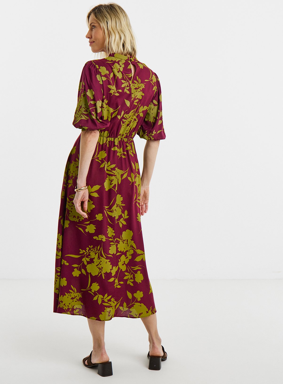 JD WILLIAMS Puff Sleeve Tea Dress 10 - Image 2 thumbnail