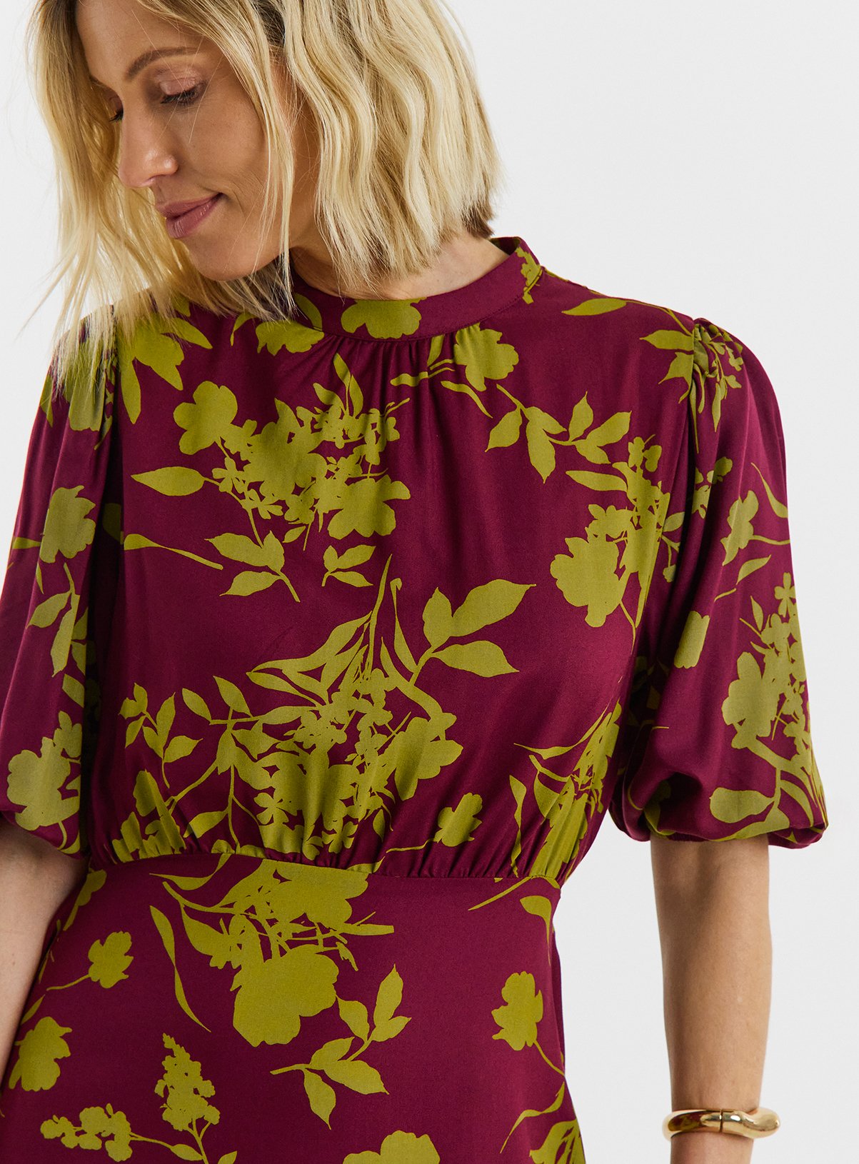 JD WILLIAMS Puff Sleeve Tea Dress 10 - Image 4 thumbnail
