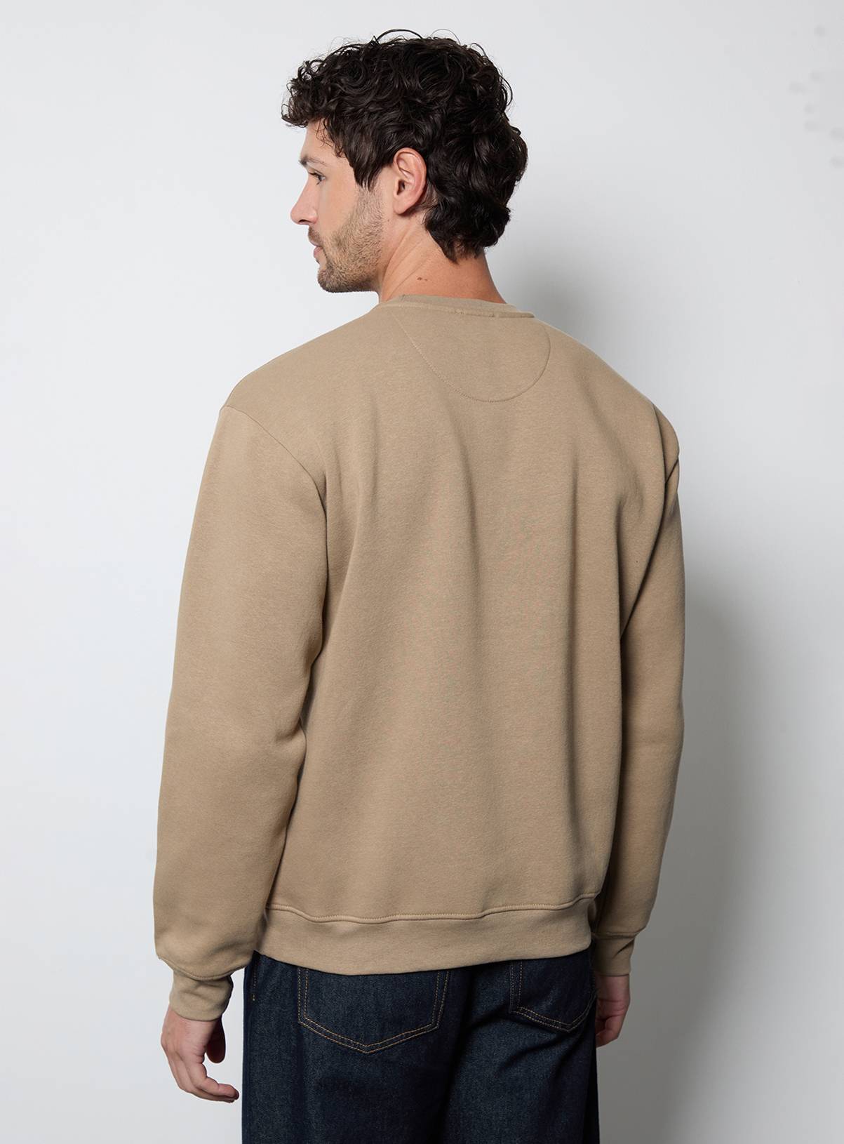 BURTON Taupe Crew Neck Sweatshirt S - Image 3