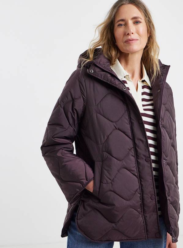 JD WILLIAMS Burgundy Short Quilted Jacket 12