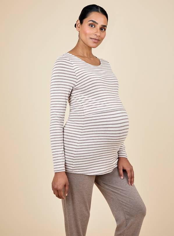 JOJO MAMAN BÉBÉ Stripe Maternity and Nursing Pyjamas Set L