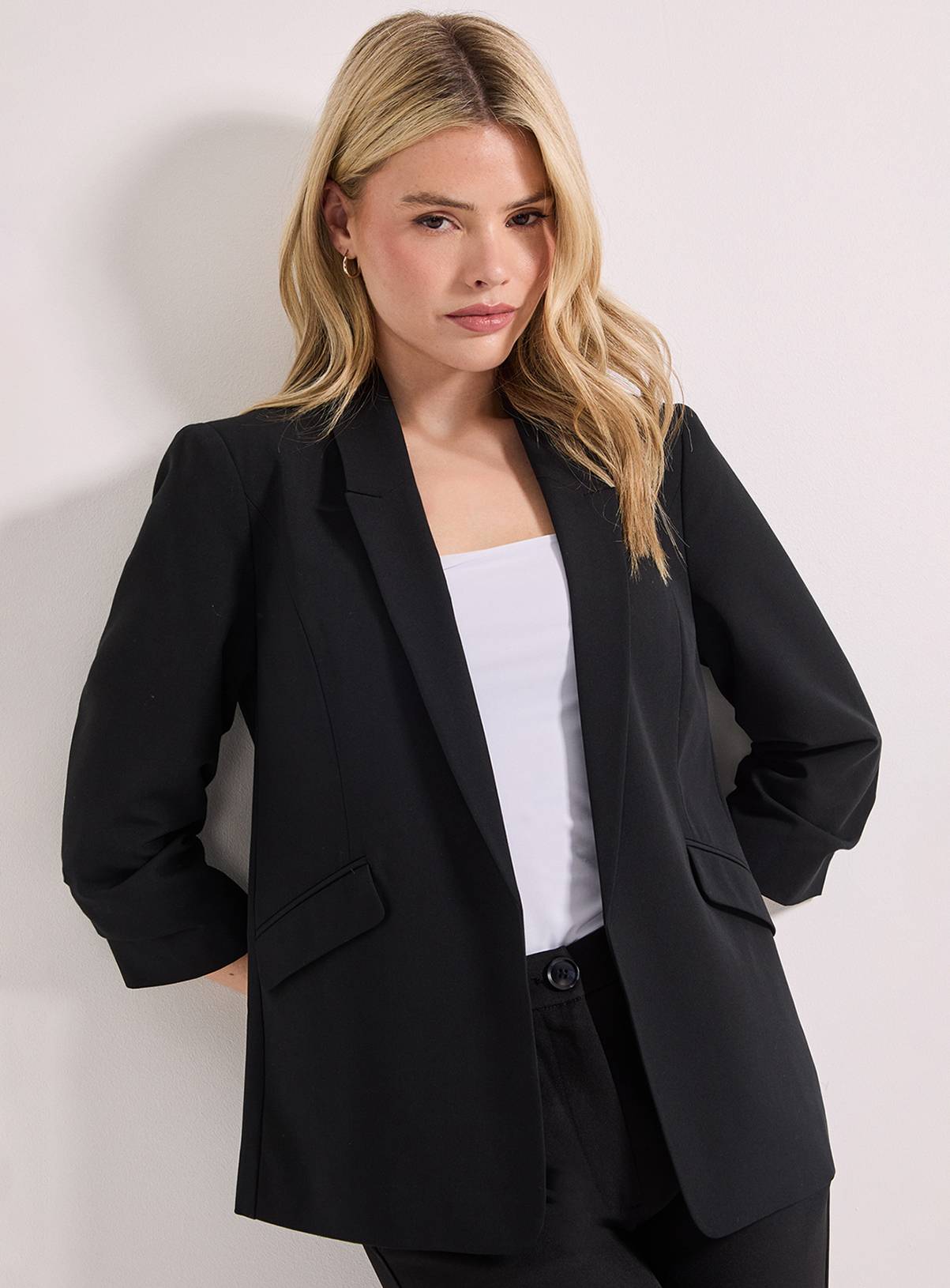 DOROTHY PERKINS Ruched Sleeve Blazer 10 - Image 1