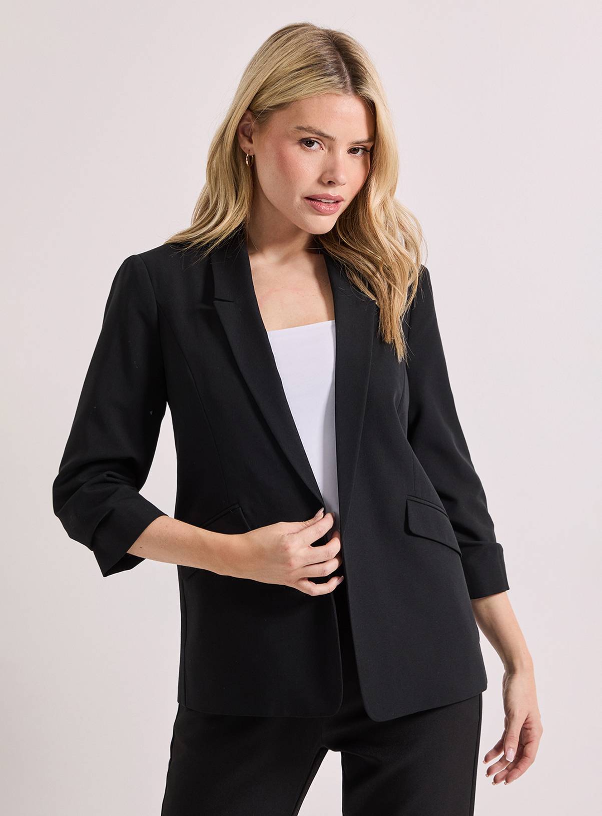 DOROTHY PERKINS Ruched Sleeve Blazer 10 - Image 4