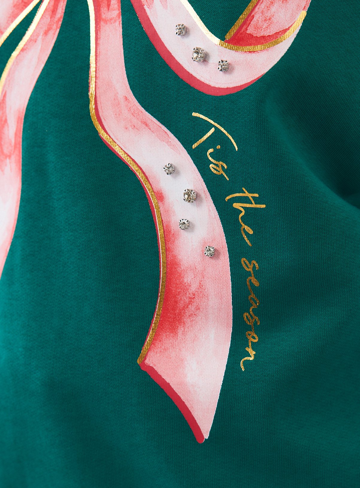 Green Christmas Bow Crewneck Sweater XL - Image 3 thumbnail