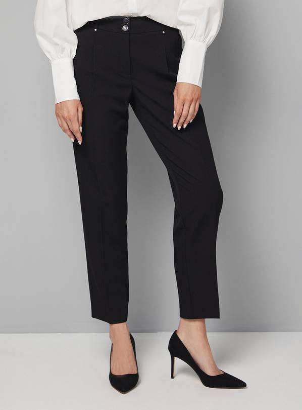 WALLIS Black Smart Tapered Leg Trousers 16
