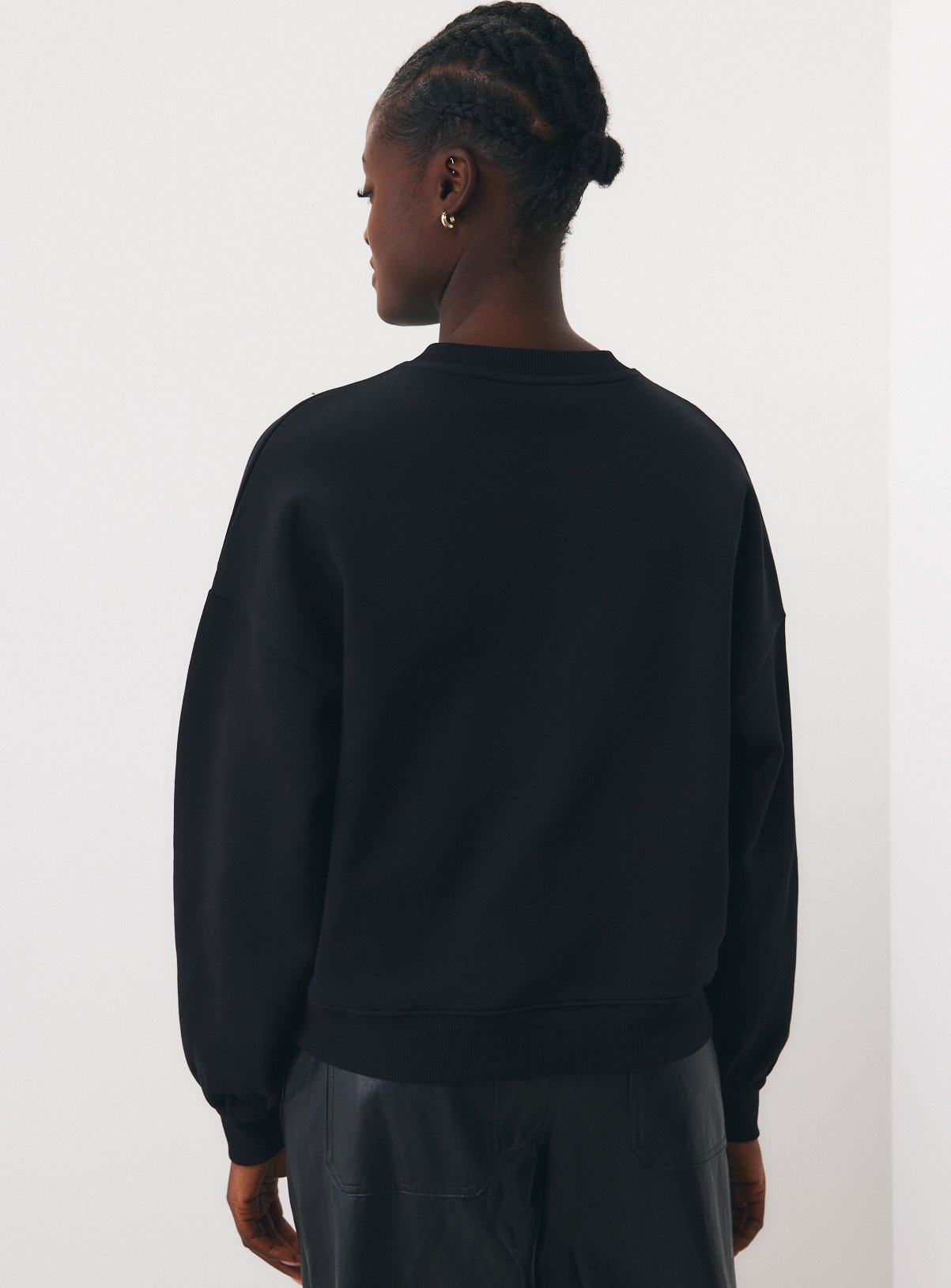 Black Embellished Flower Sweatshirt XL - Image 4 thumbnail