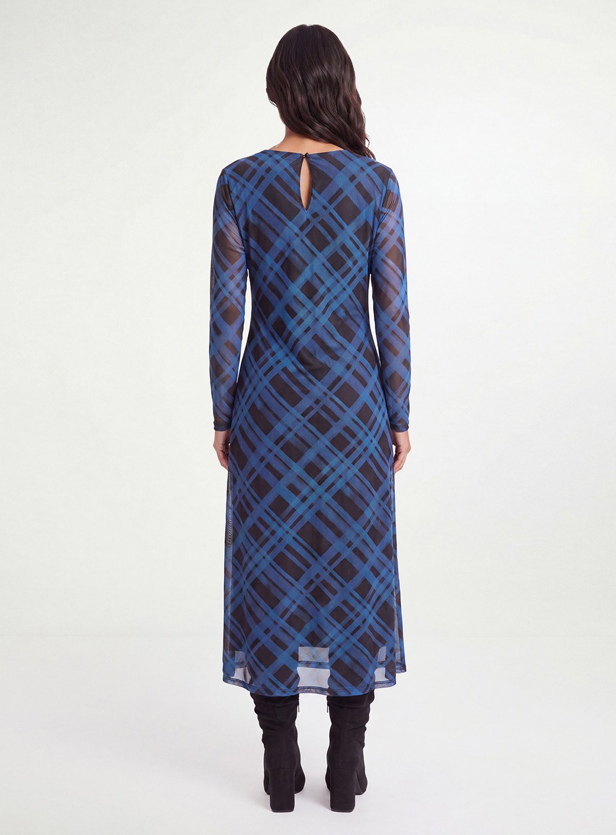 WALLIS Check Mesh Midi Dress 22 - Image 2 thumbnail