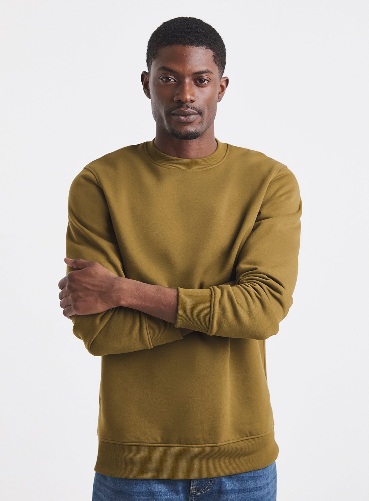 JACAMO Pure Cotton Crew Neck Sweatshirt Khaki 3XL - Image 1 thumbnail