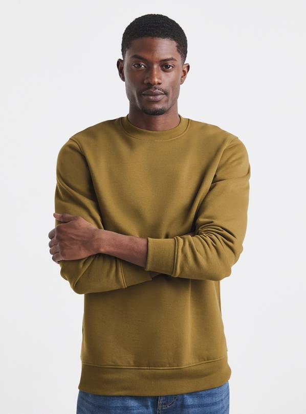 JACAMO Pure Cotton Crew Neck Sweatshirt Khaki L