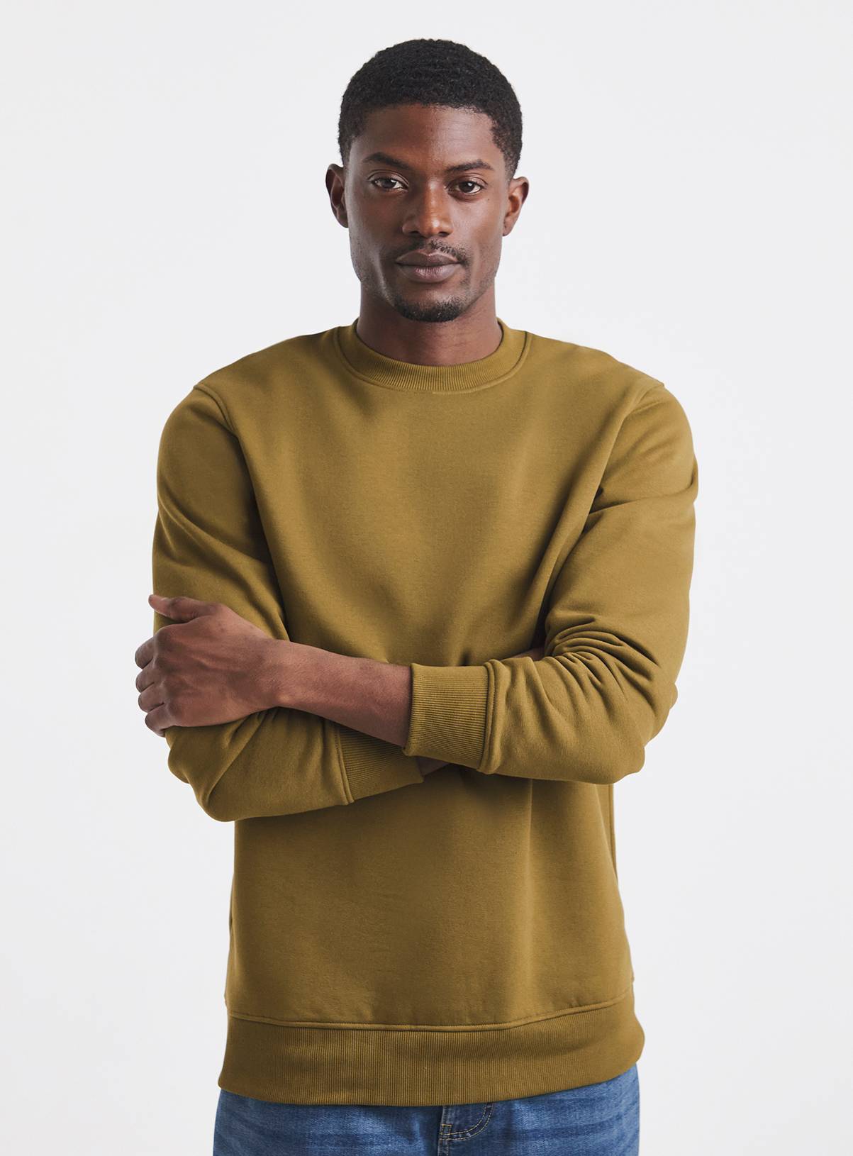 JACAMO Pure Cotton Crew Neck Sweatshirt Khaki 3XL - Image 1