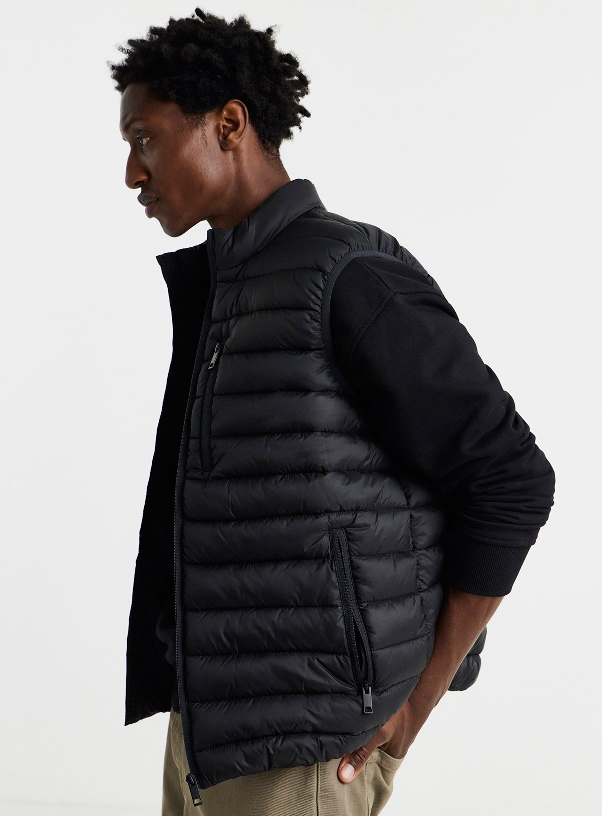 JACAMO Black Lightweight Padded Gilet L - Image 3 thumbnail