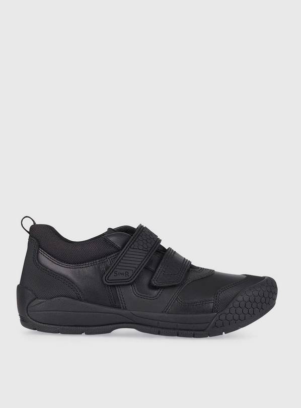 START-RITE Strike Black Leather Boys Rip Tape School Shoes 10.5 Infant