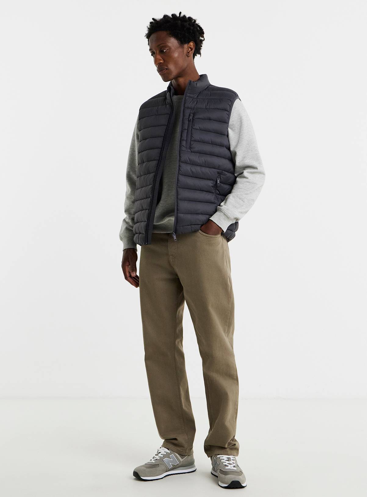 JACAMO Charcoal Lightweight Padded Gilet 2XL - Image 3