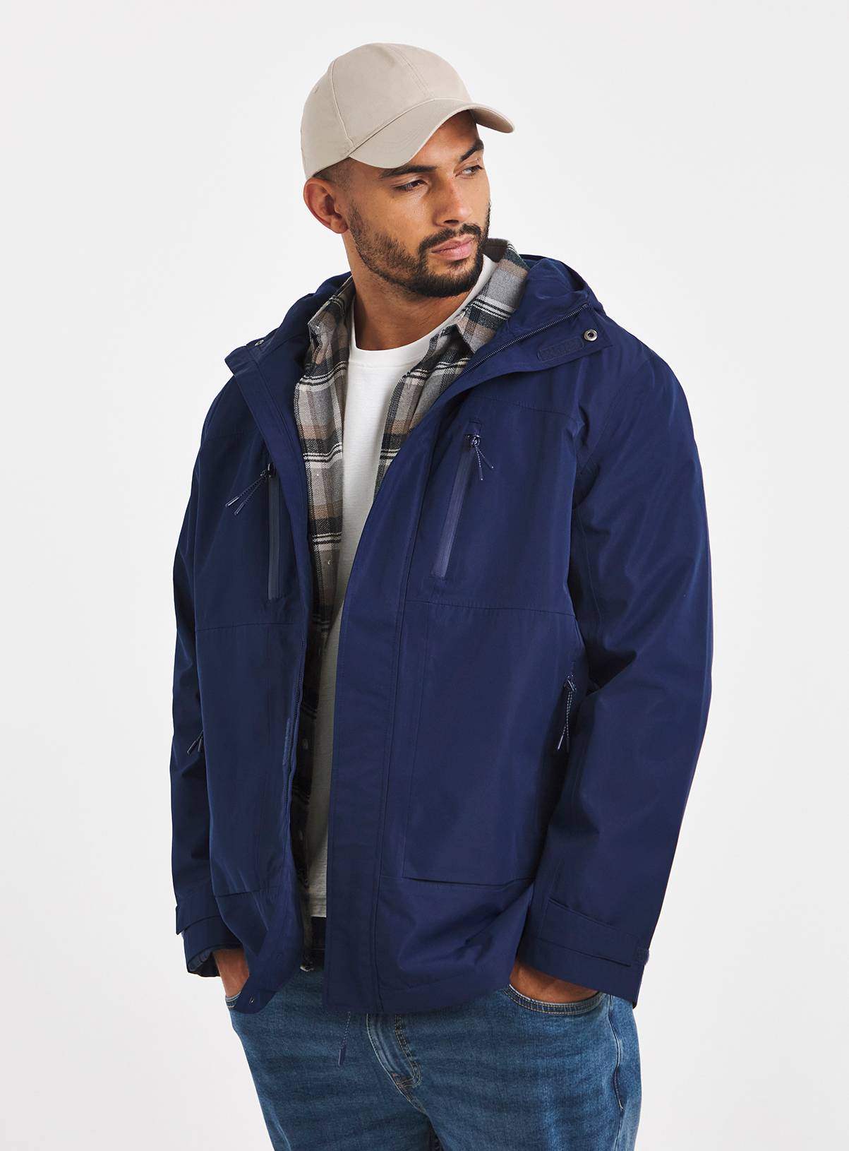 JACAMO Navy Fleece Lined Waterproof Anorak 1XL - Image 1