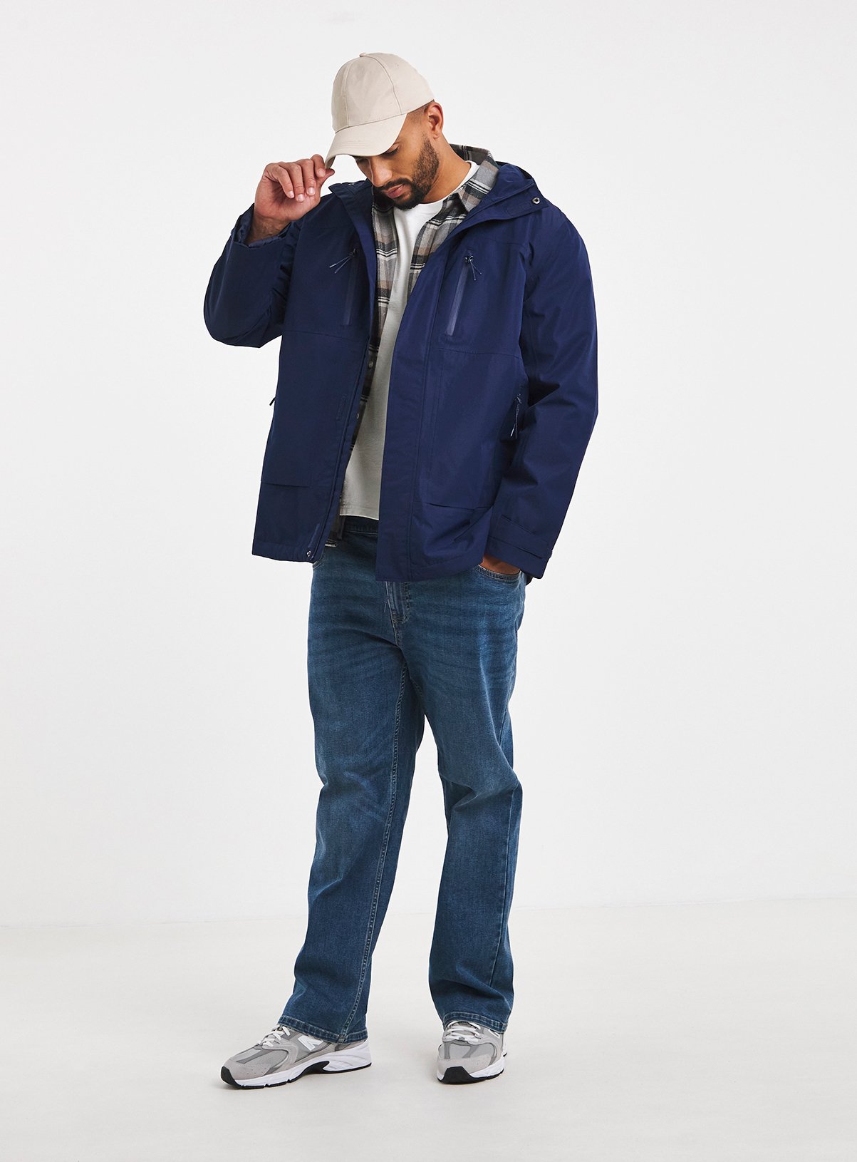 JACAMO Navy Fleece Lined Waterproof Anorak 1XL - Image 3 thumbnail