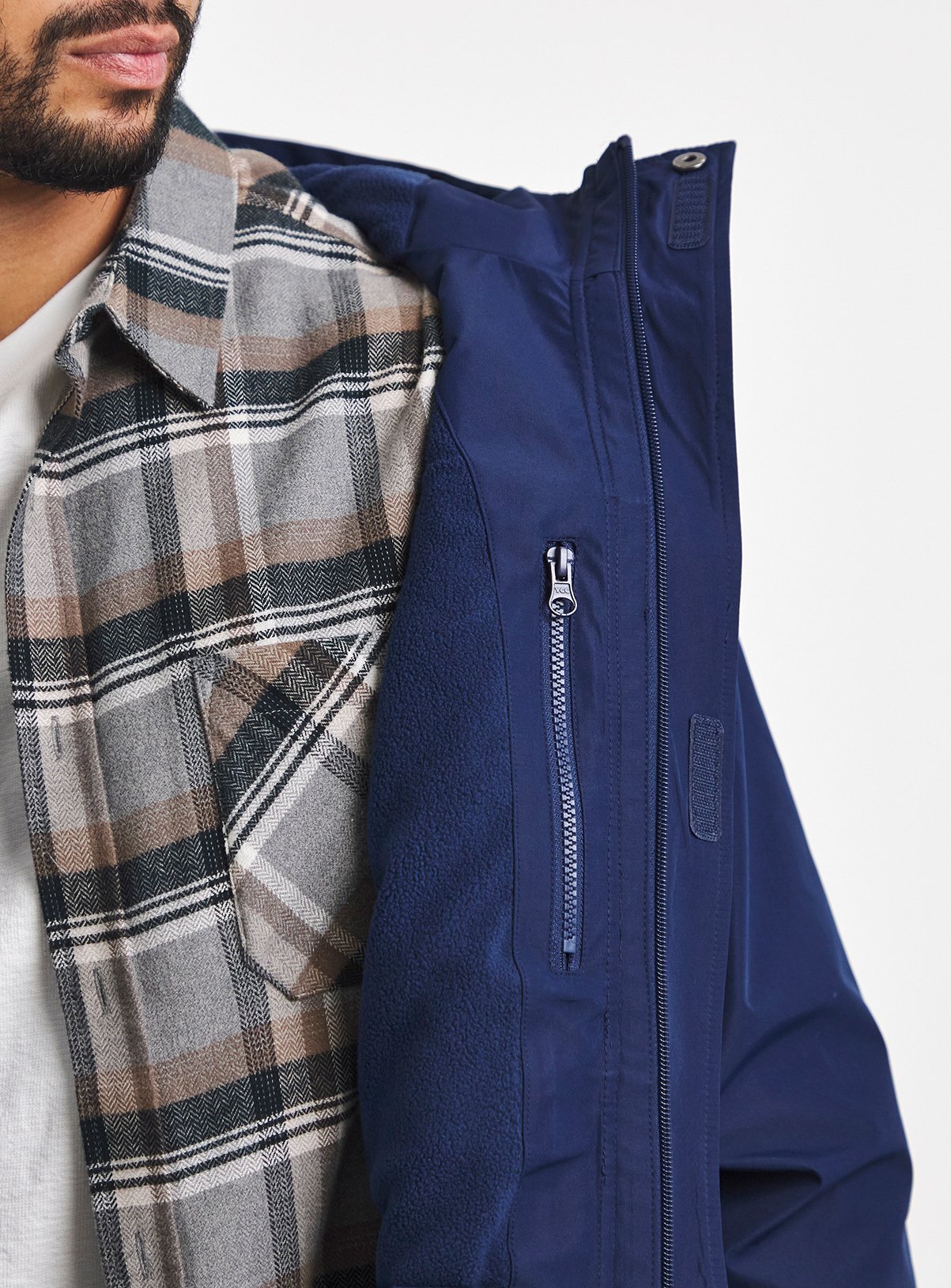 JACAMO Navy Fleece Lined Waterproof Anorak 1XL - Image 4 thumbnail