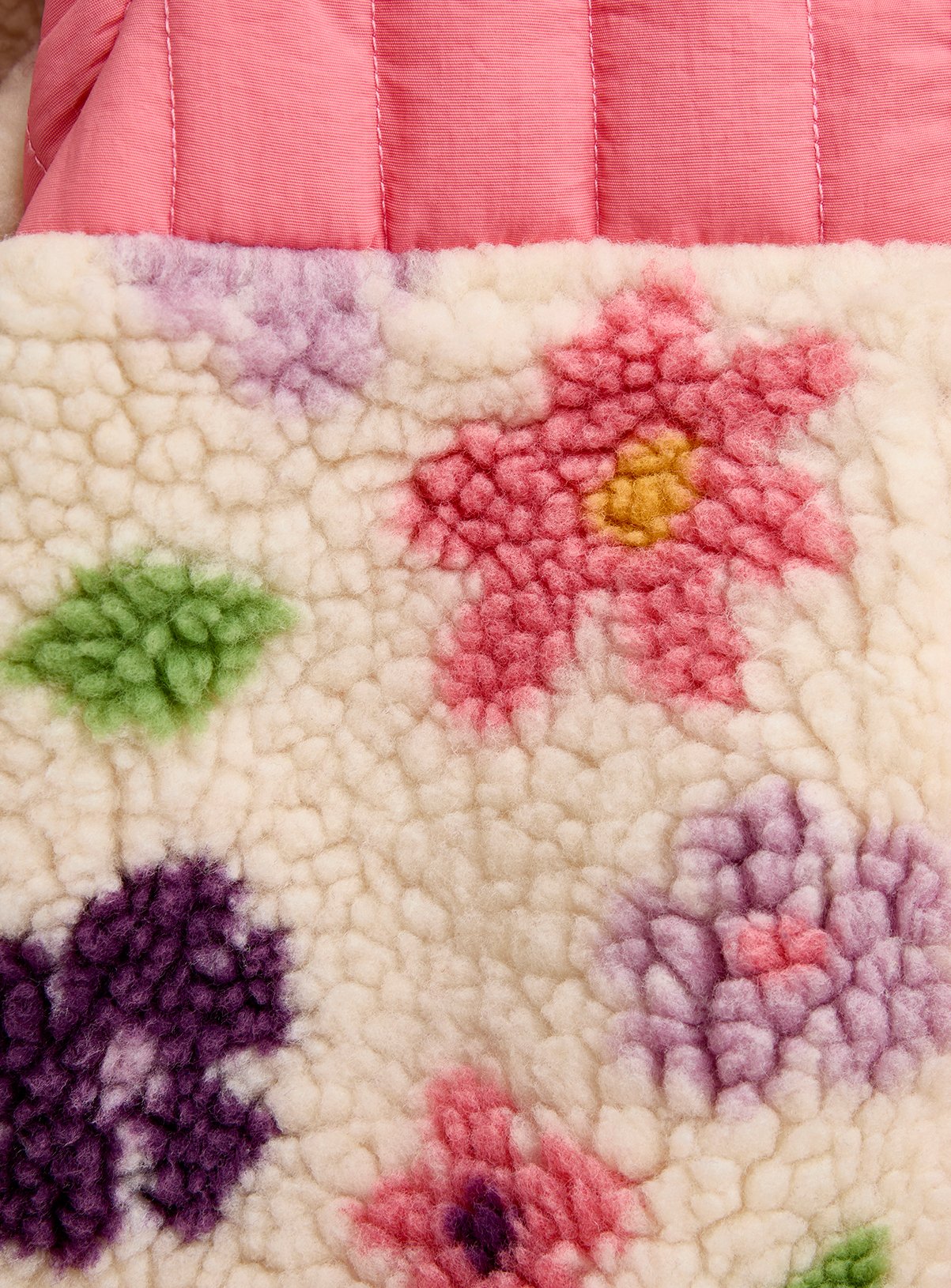 JOJO MAMAN BÉBÉ 2 In 1 Bold Flower Fleece Gilet Jacket Cream 18-24 months - Image 2 thumbnail